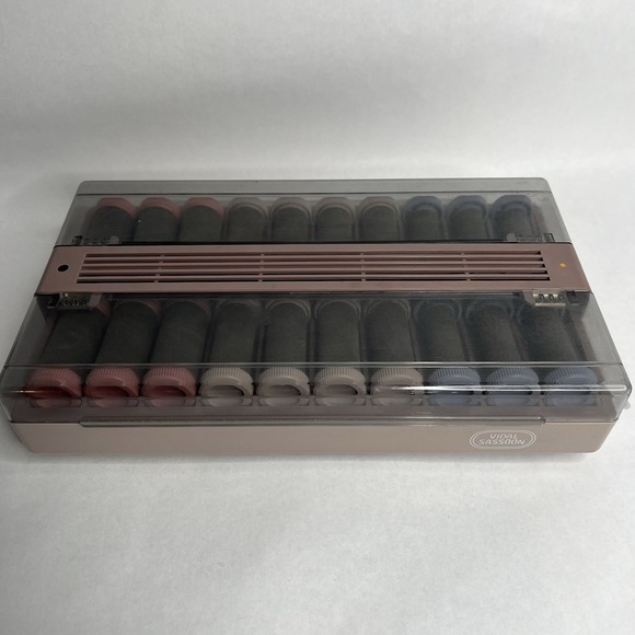 Vidal Sassoon Other - Vidal Sassoon Slimline Hairsetter Hot Curlers 20 Flocked Rollers 19 Clips VS-370